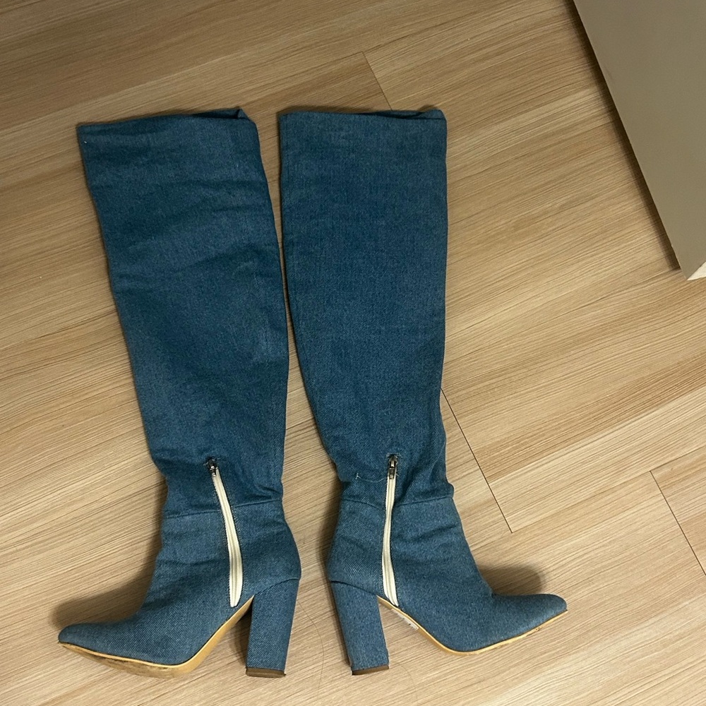 Chic Blue Over the Knee Boots - Picture 4 of 6